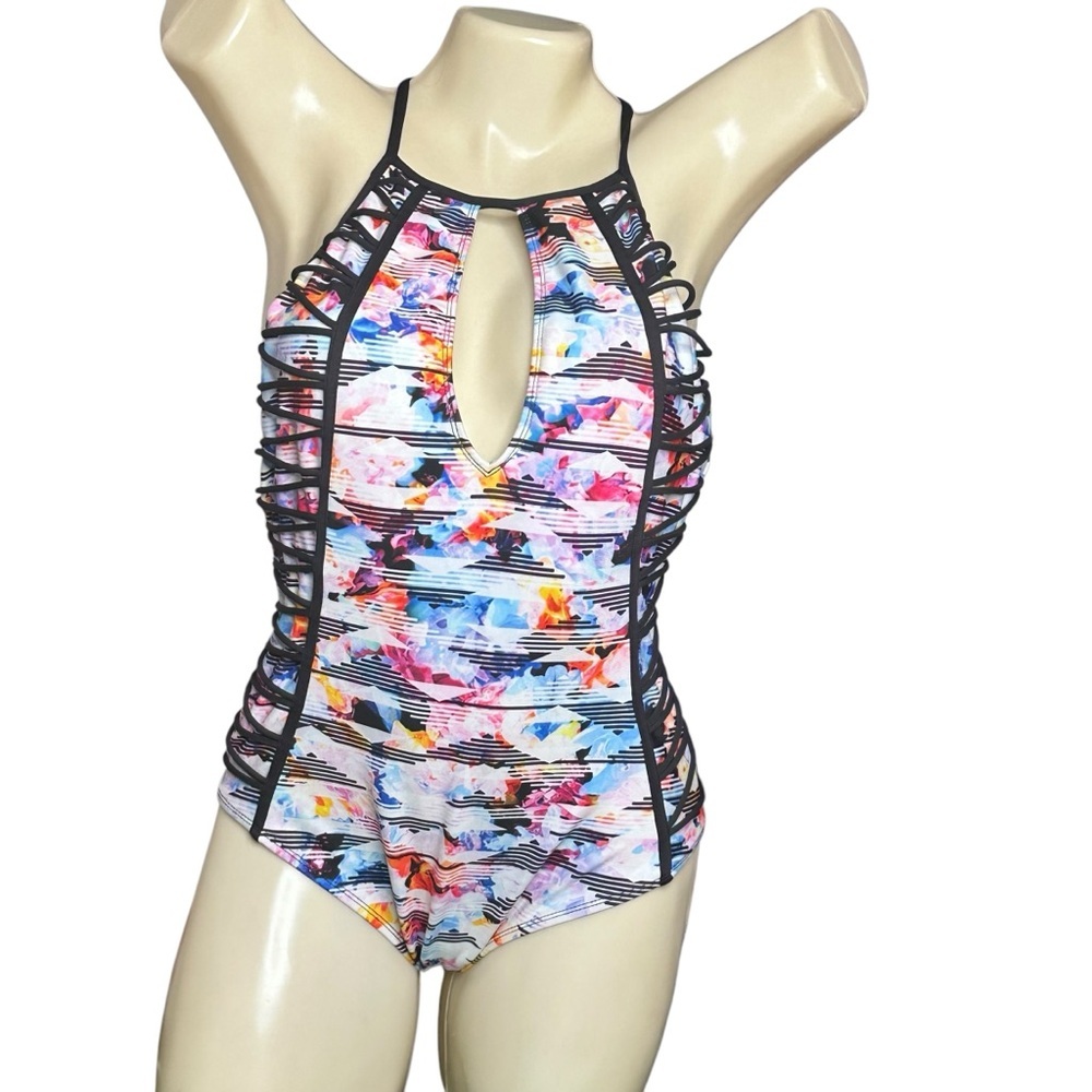 Kenneth Cole Colorful One Piece Bathing Suit sz M